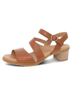 Dansko Tansy Strappy Leather Comfort Sandals 
Luggage Tan Low Block Heel Size 39